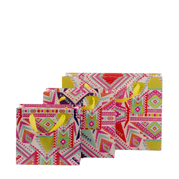 Assorted Gift Bags - Pink Aztec