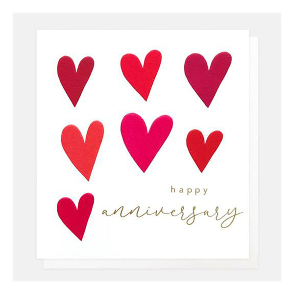 Happy Anniversary Red Hearts Card
