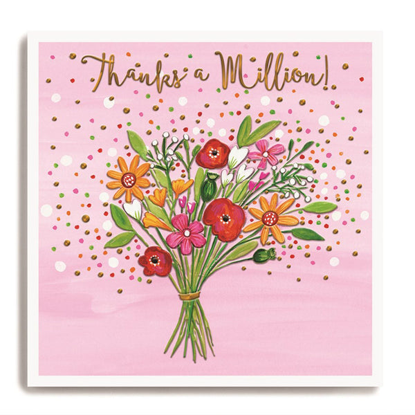 Thanks a Million Bouquet of Flowers Card