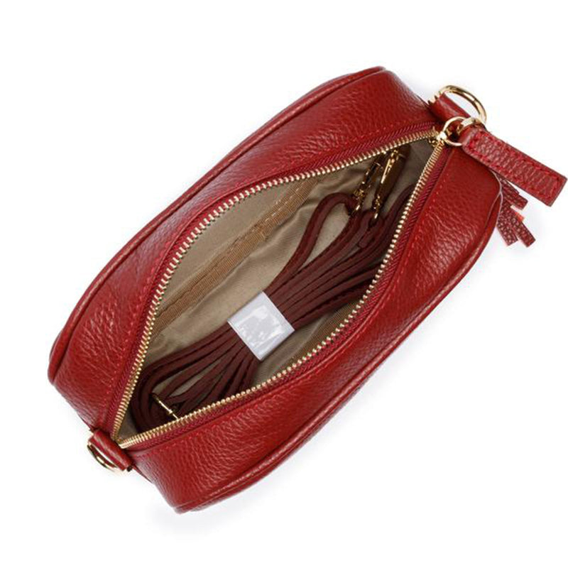 Crossbody Bag - Wine with Champagne Strap