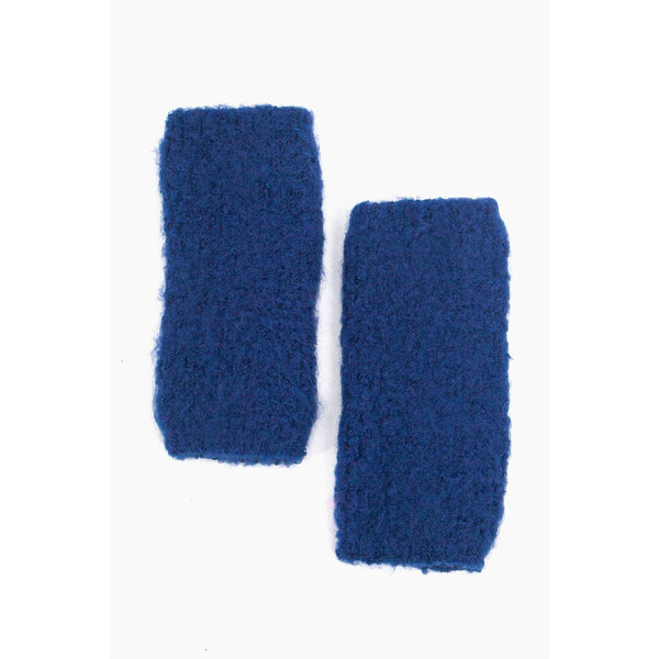 Alexa Knitted Wrist Warmers - Navy Blue