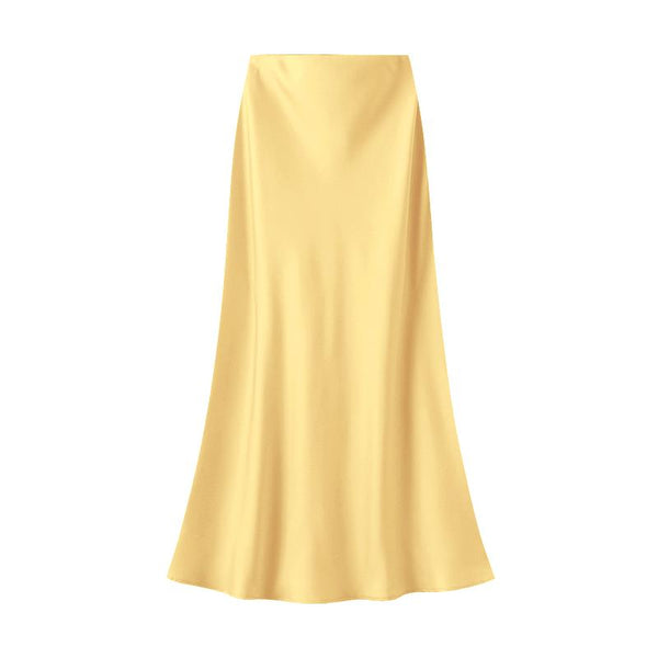 Anna Satin Skirt - Butter Yellow