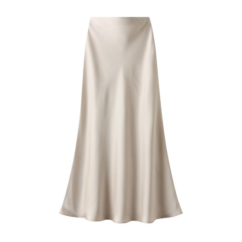 Anna Satin Skirt - Champagne