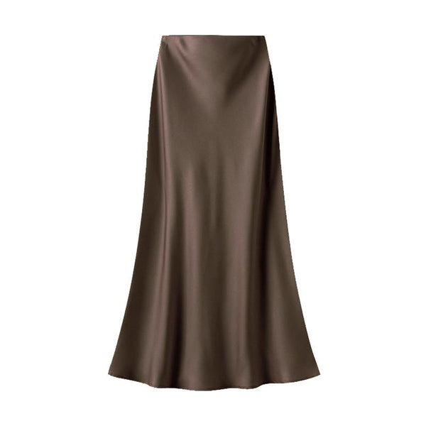 Anna Satin Skirt - Chocolate