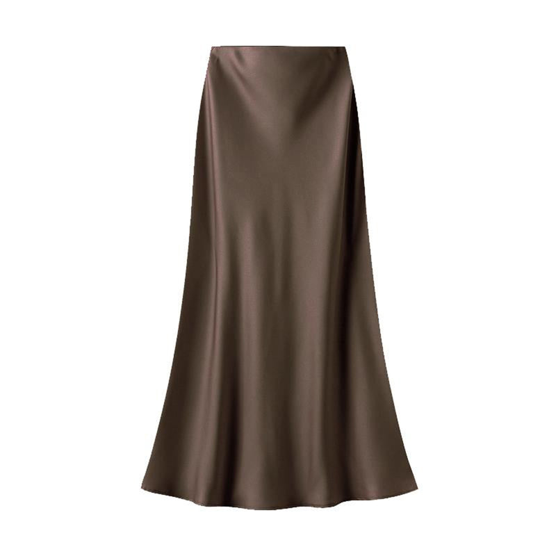 Anna Satin Skirt - Chocolate