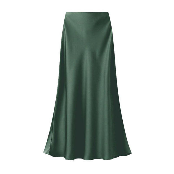 Anna Satin Skirt - Forest Green