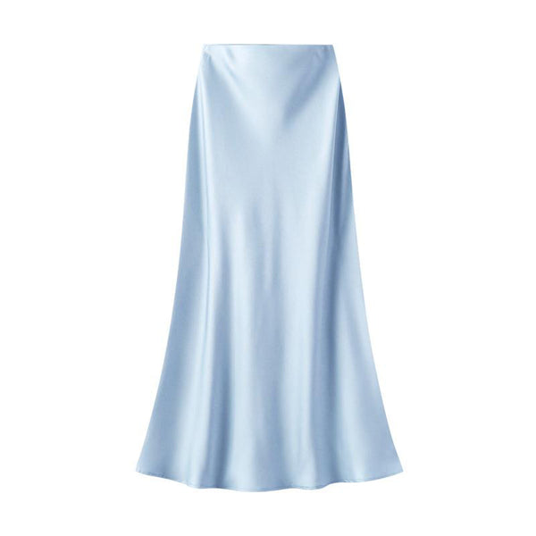 Anna Satin Skirt - Baby Blue