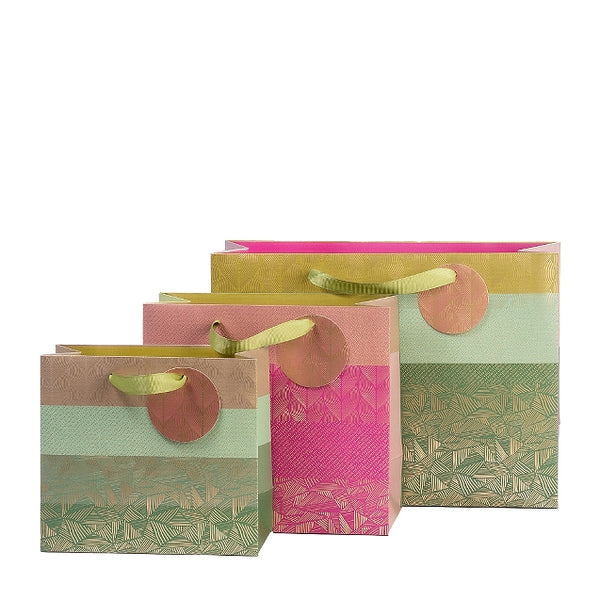 Assorted Gift Bags - Green/Pink/Gold