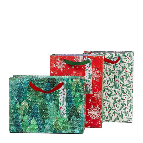 Assorted Christmas Gift Bags - Snowy Nature