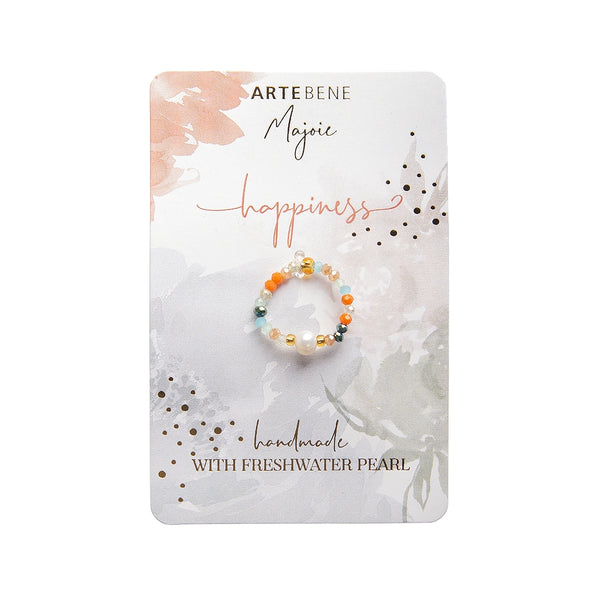 Beaded Pearl Ring - Happiness