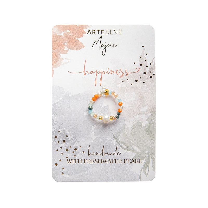 Beaded Pearl Ring - Happiness