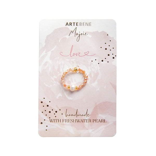 Beaded Pearl Ring - Love