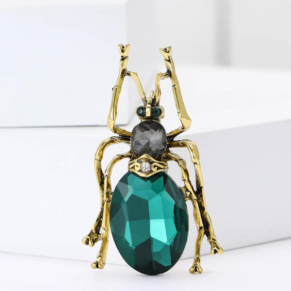 Beetle Brooch - Emerald