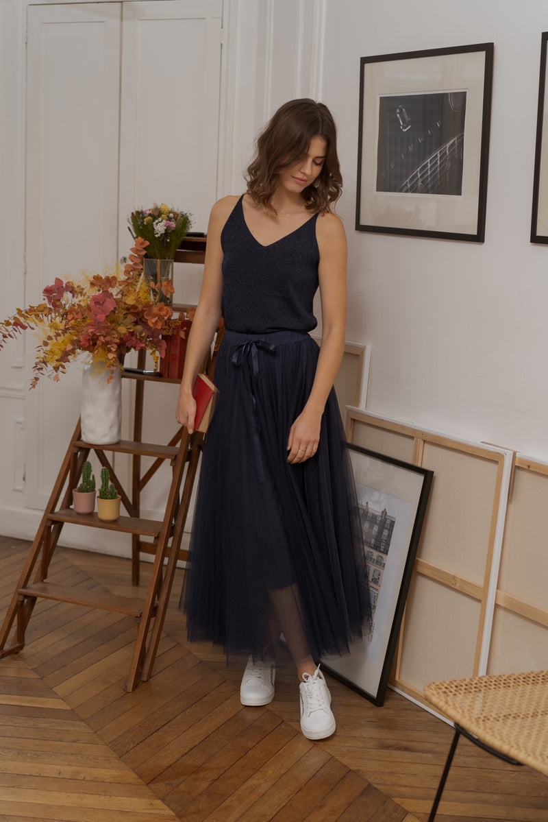 Bibi Knitted Top - Navy