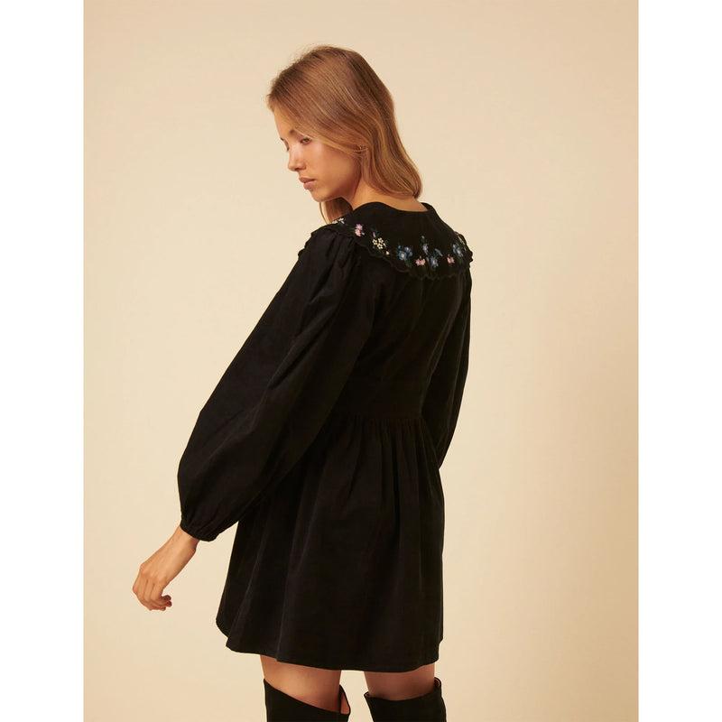 Birdie Mini Dress - Black Floral