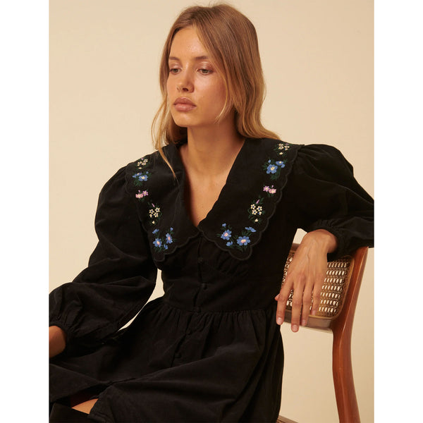 Birdie Mini Dress - Black Floral