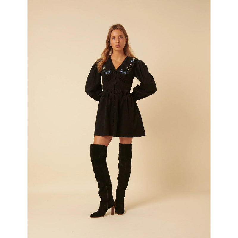 Birdie Mini Dress - Black Floral