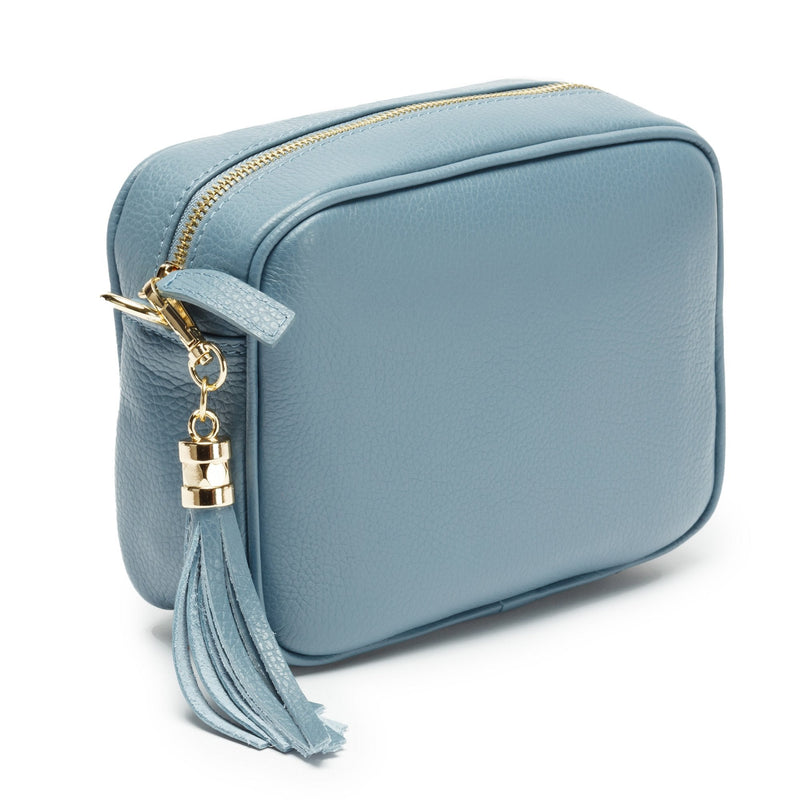 Crossbody Bag - Light Blue with Champagne Strap