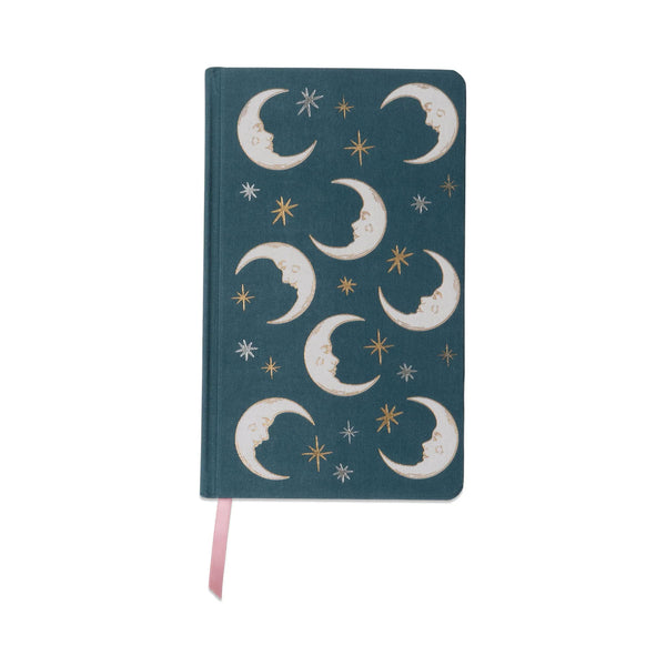Celestial Bookcloth Journal - Teal Moon