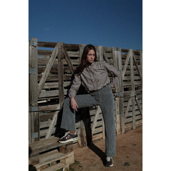 Cera Blouse - Burgundy Stripes