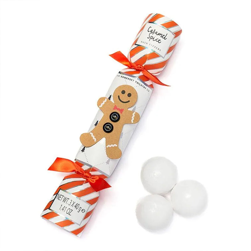 Christmas Bath Fizzers Cracker - Ginger Man Caramel Spice