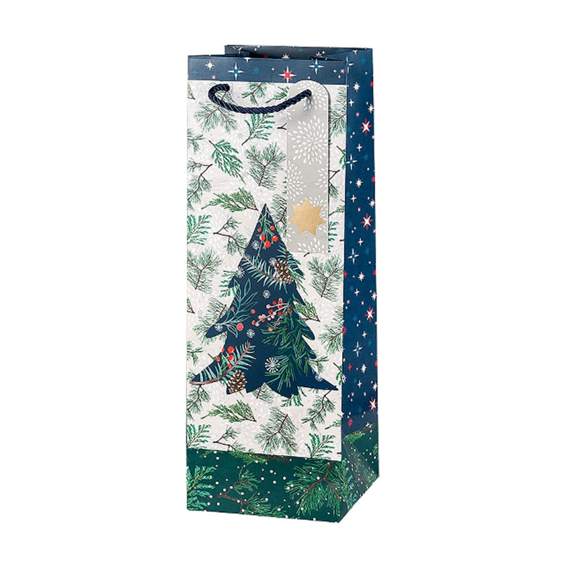 Christmas Bottle Gift Bag - Fir Leaves