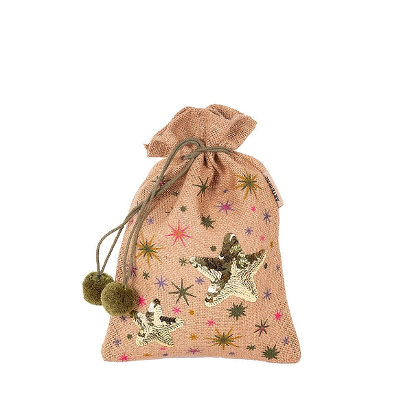 Christmas Jute Bag - Multicolour Stars