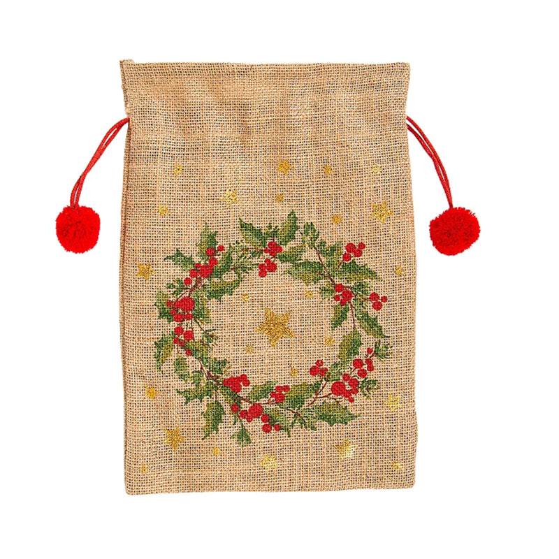 Christmas Jute Bag - Wreath