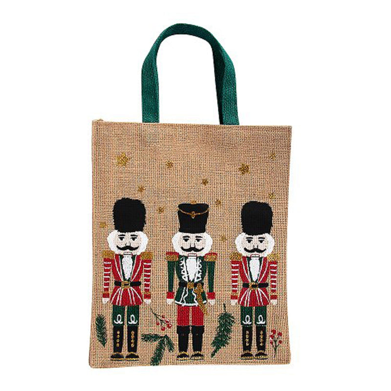 Christmas Jute Tote Bag - Nutcracker