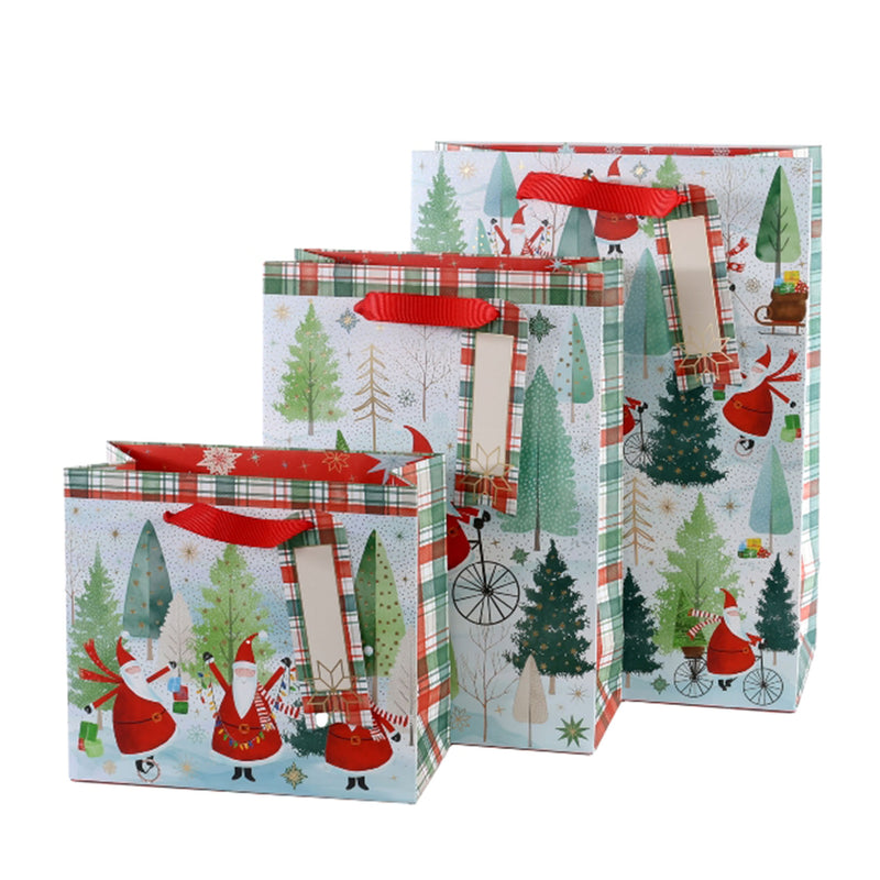 Christmas Tartan Santas Gift Bags