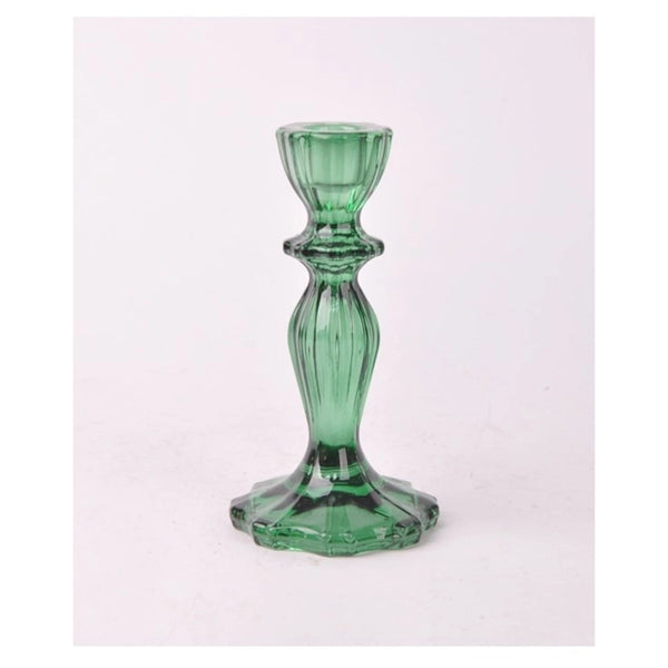 Classic Glass Candle Holder - Dark Green