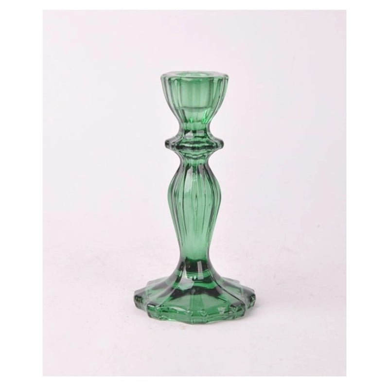 Classic Glass Candle Holder - Dark Green
