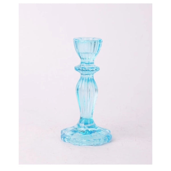 Classic Glass Candle Holder - Light Blue