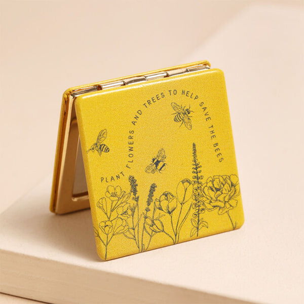 Compact Mirror - Bees & Wildflower