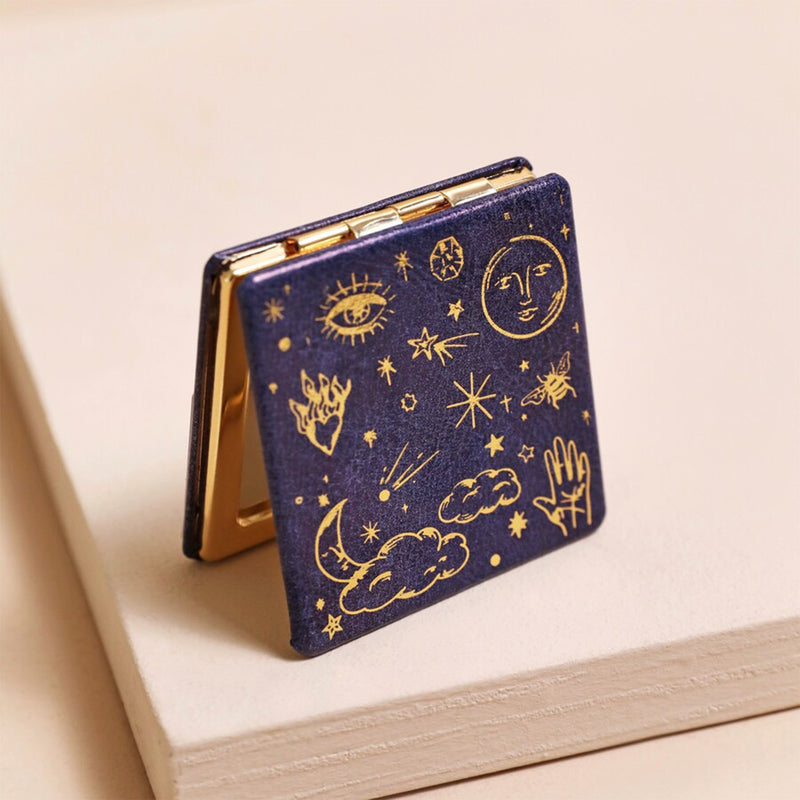 Blue Starry Night Compact Mirror