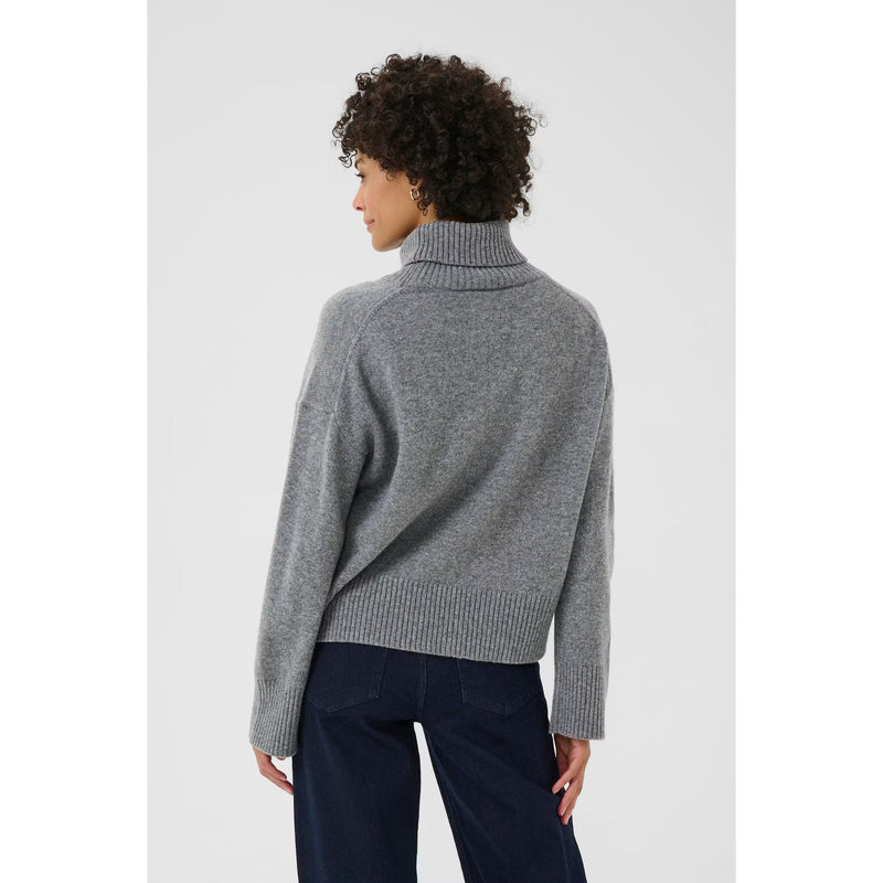 Corina Roll Neck Jumper - Medium Grey Melange