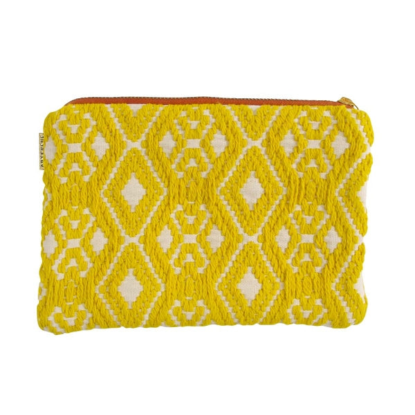 Cosmetic Cotton Pouch - Yellow Diamonds