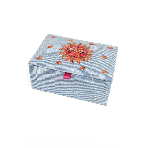 Denim Sun Face Jewellery Box