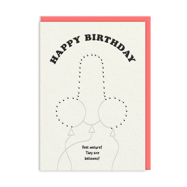 Dot To Dot Mature Balloons Birthday Card