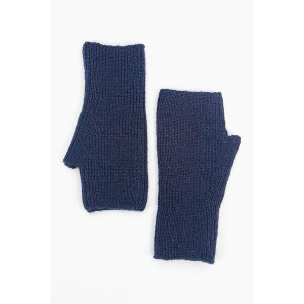 Dylan Knitted Wrist Warmers - Navy Blue