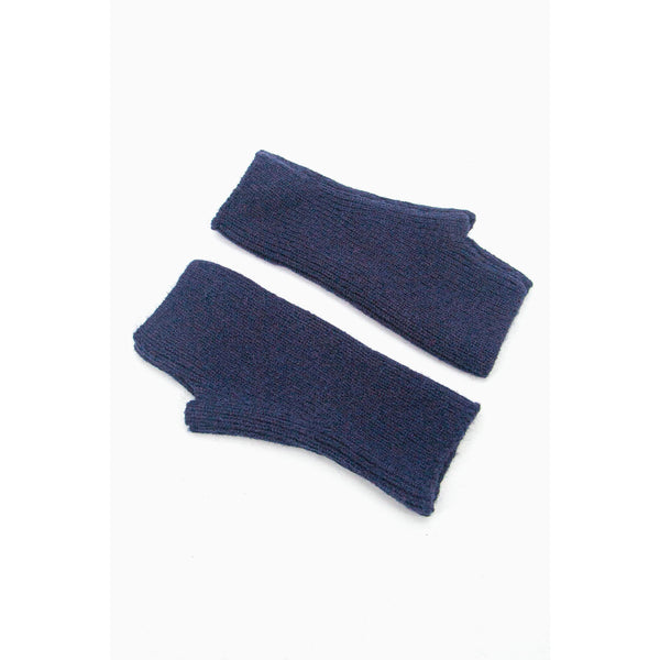 Dylan Knitted Wrist Warmers - Navy Blue