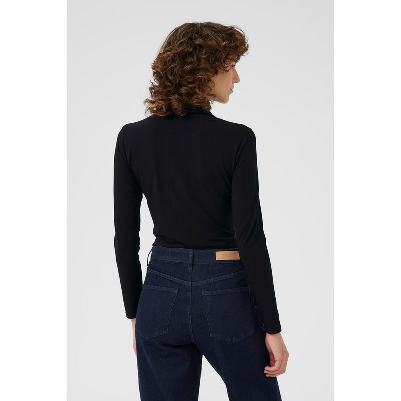 Efinas Long Sleeve Roll Neck T-Shirt - Black