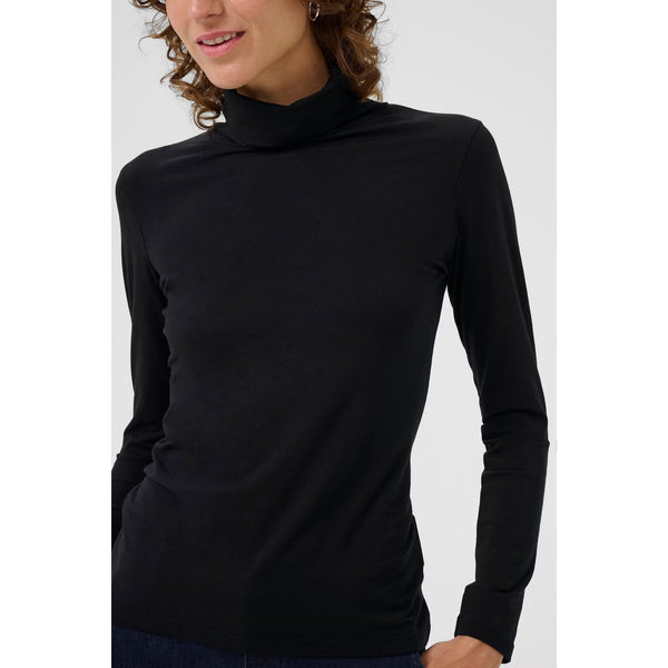 Efinas Long Sleeve Roll Neck T-Shirt - Black