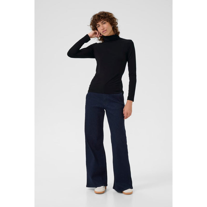 Efinas Long Sleeve Roll Neck T-Shirt - Black