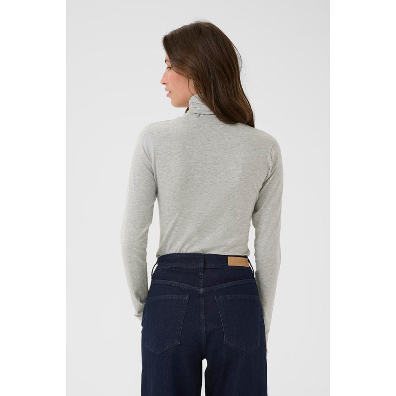 Efinas Long Sleeve Roll Neck T-Shirt - Medium Grey Melange