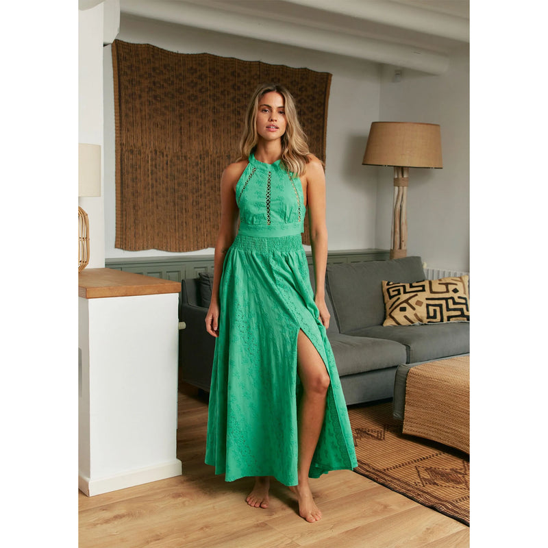 Endless Summer Embroidered Maxi Dress - Emerald