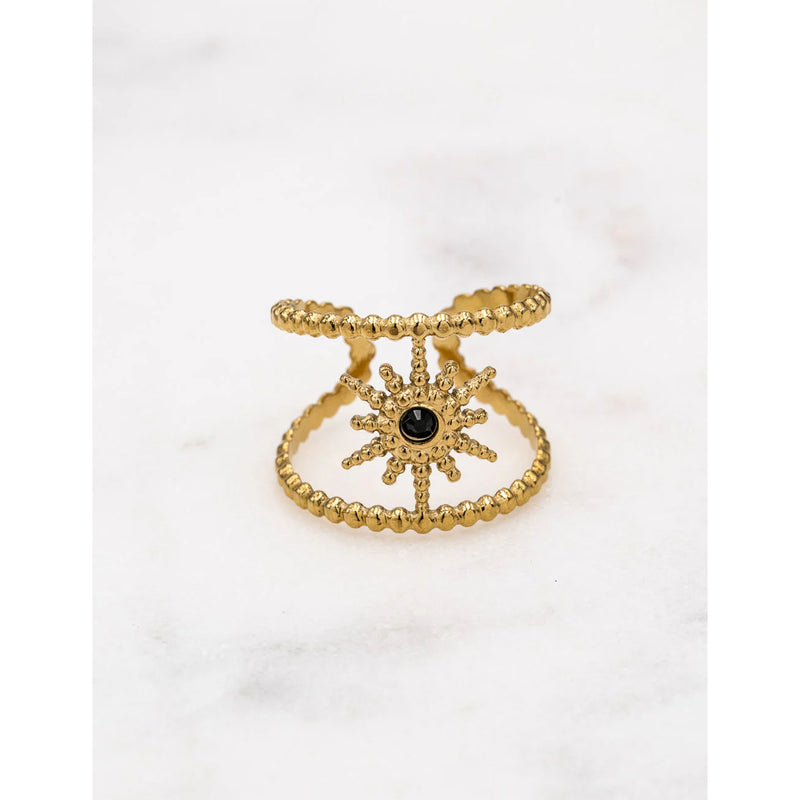 Estelline Ring - Black Rhinestones