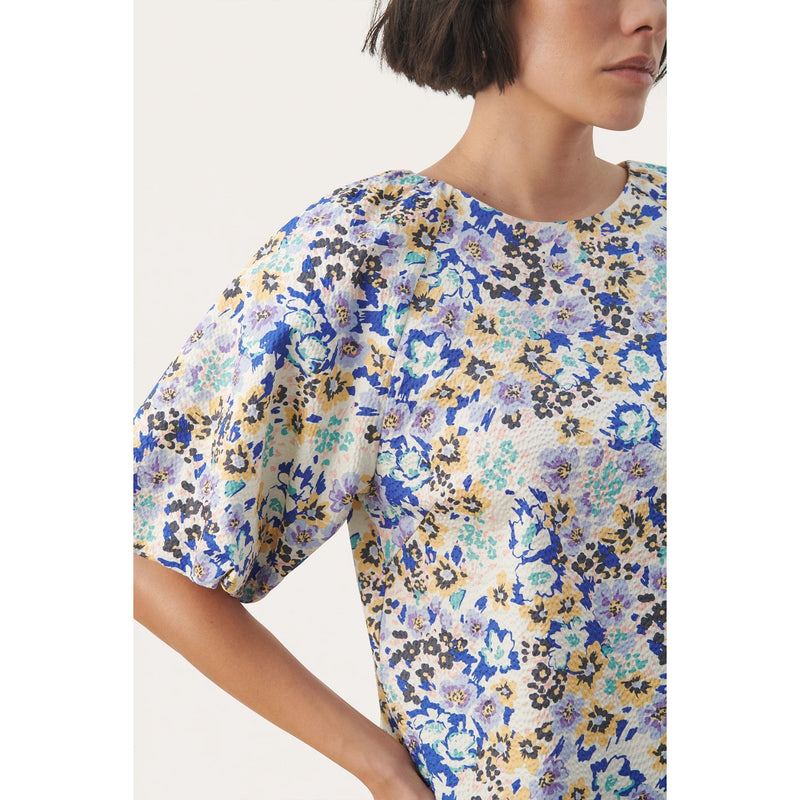 Estermarine Blouse - Blue Multi Flower