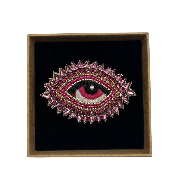 Evil Eye Brooch - Rose