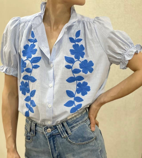 Fleur Blouse - Blue